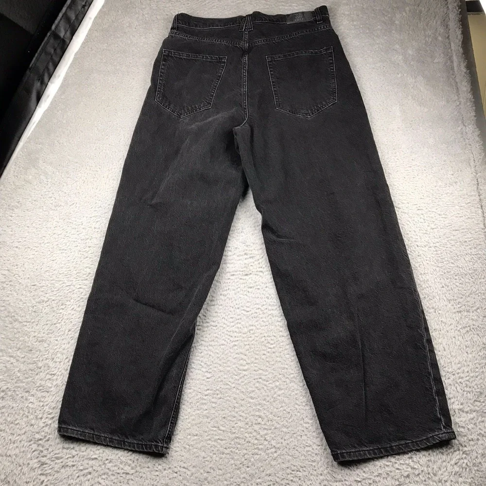 We The Free People Crossroads Straight Jeans Womens 31 (35x30)Washed Black Baggy